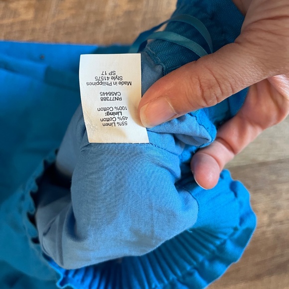 J Crew Sidewalk City Skirt Blue Linen Cotton - Picture 6 of 6